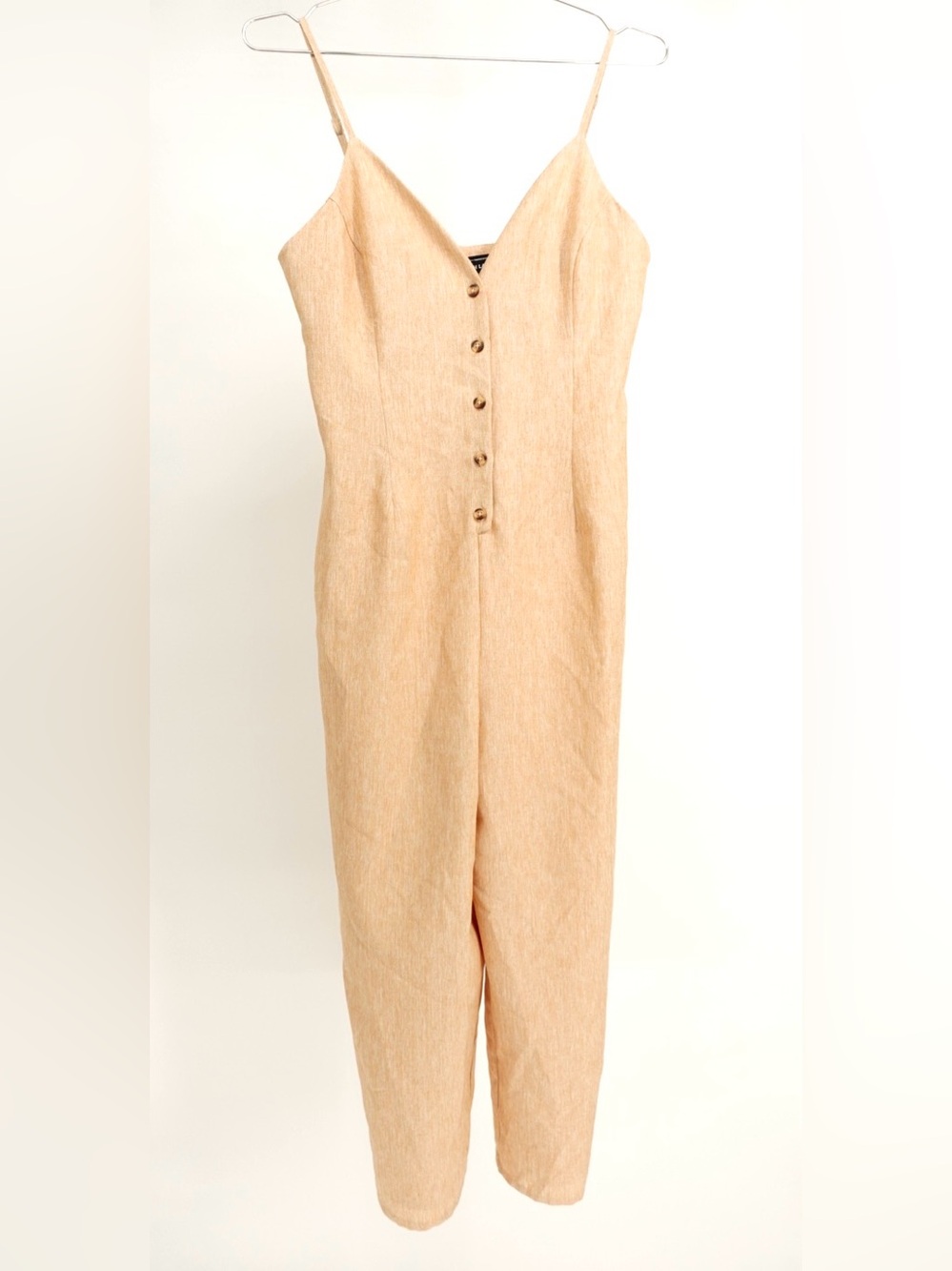 The Fifth Label Beige Sleeveless Button-Front Jumpsuit